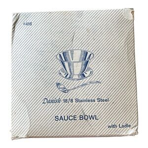 New in packaging vintage stainless steel sauce bowl with ladle